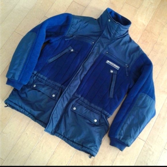 Polo Sport Ralph Lauren Fleece Jacket Large Winter Blue Warm parka L - Picture 1 of 6
